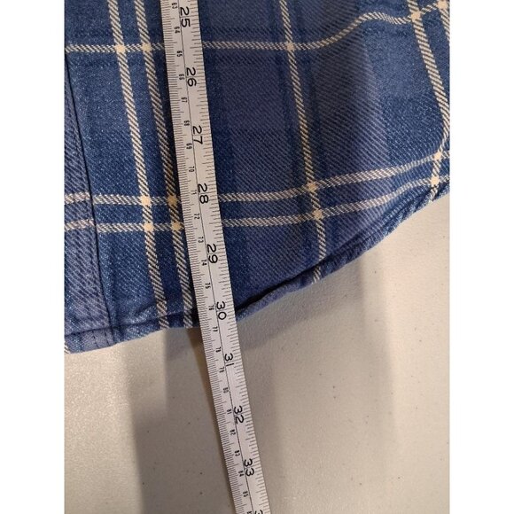 L.L. Bean Mens Large Blue Plaid Long Sleeve Button-Down Flannel Shirt - Picture 5 of 5